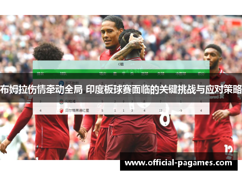 布姆拉伤情牵动全局 印度板球赛面临的关键挑战与应对策略